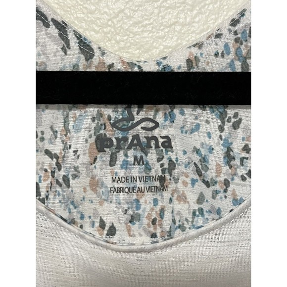prAna Amata Tank Top Size Medium White Stargazer Pastel Splatter Design - Picture 3 of 8
